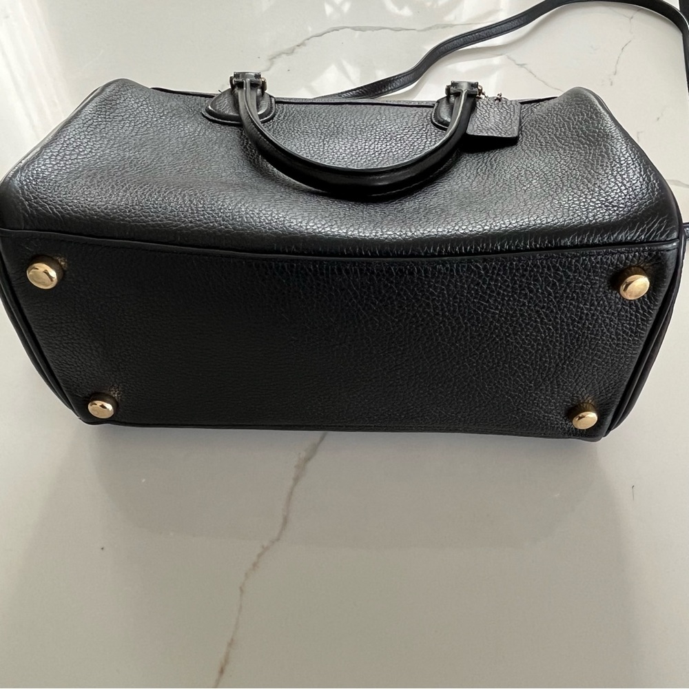 Coach Pebble Leather Large Bennett Satchel Crossbody Bag Black Style F31376 - Picture 10 of 12